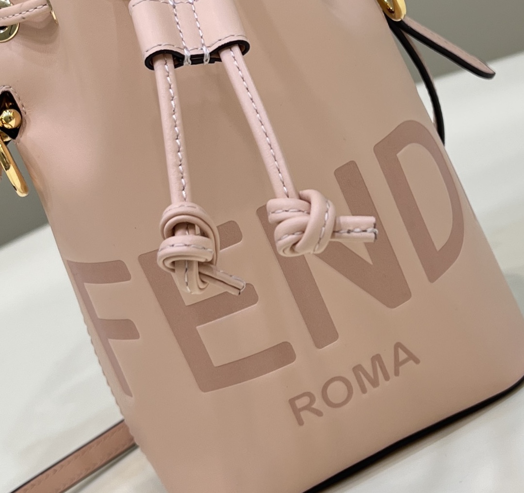 Fendi Mini Mon Tresor Leather Shoulder Bag Pink